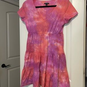 Wild Fable Pink and Purple Tie-Dye Mini Dress